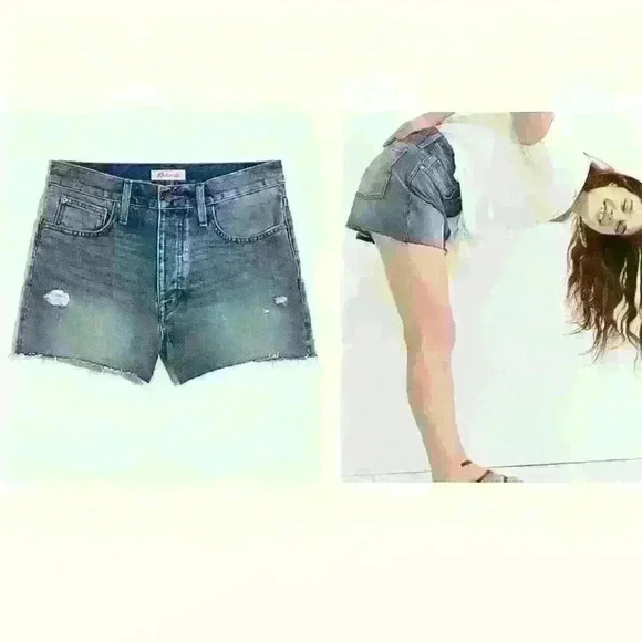 Madewell The Dadjean Short in Castlewood Wash: Distressed Edition SZ 26 - Picture 11 of 11